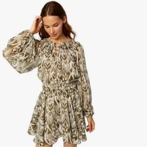 Misa Mercy Ikat Elegant Patterned Mini Dress